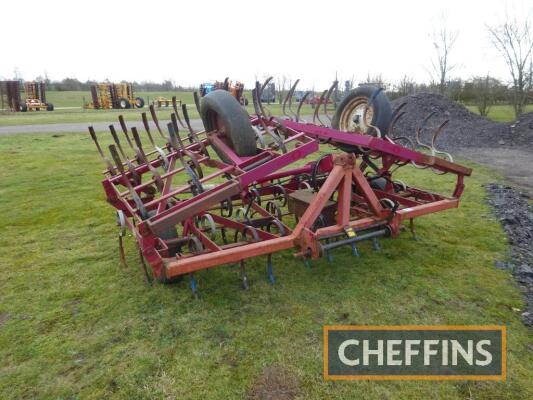 Kongskilde 5.9m Triple K mounted hydraulic folding spring tine cultivator, c.18ft