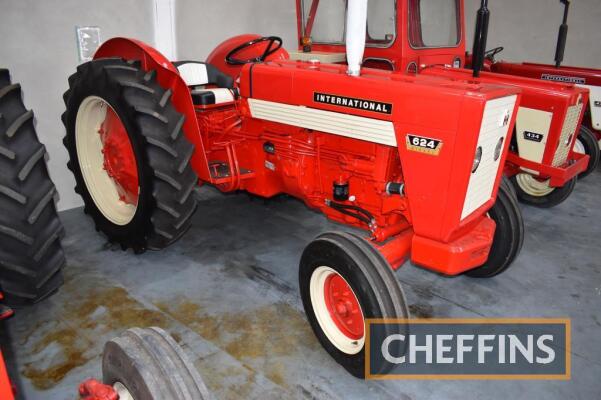 1968 INTERNATIONAL 624 4cylinder diesel TRACTOR Reg. No. NTL 127F Serial No. 913056 624813056 Fitted with PAS on Goodyear 13.6R36 rear and Goodyear 6.50-16 front wheels and tyres. V5C available and formally owned by Mick Evans