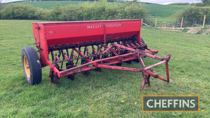 Massey Ferguson 34 trailed grain and fertiliser drill, UK made Serial No. 85857