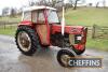 1975 MASSEY FERGUSON 168 Multi-Power diesel TRACTOR Fitted with soft MF cab, heavy-duty grille guard, inner front wheel weights, spool valve, old type couplings, rod style linkage pick-up hitch and indipendent PTO on Goodyear 13.6R38 rear and Goodyear dia