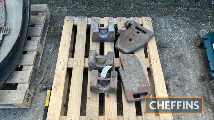 Qty 56lbs weights, together with other miscellaneous weights