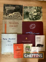 Car brochures; Morris, Daimler, Vauxhall etc, 1920s onwards