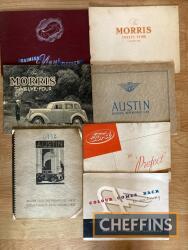 Car brochures; Morris, Daimler, Austin etc, 1930s onwards