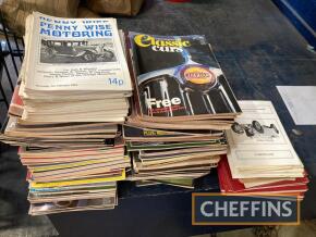 A large qty various car magazines (70s-80s), together with related auction catalogues