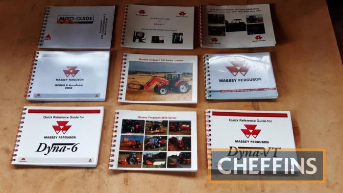 Massey Ferguson quick reference guides for 3600, 5400, 6400 and 7000 Series tractors, Isobus/auto-guide, Dyna VT, Dyna 6 etc.