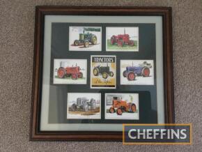 `Tractors of the 50's` by Golden Era, framed and glazed, 13 x 12ins