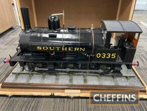 5ins gauge (scale 1ins:1ft) mixed-media saddle tank railway locomotive by E. G Best. 0-6-0 Southern Railway (Ex-LSWR 0330 class). Built in 1876 and scrapped in 1948, an Eastleigh Works Shunter for many years. Eric Best of Winchester is a widely known and 