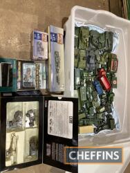 Dinky Toys military vehicles in playworn condition, together with 5 boxed modern items