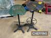 2no. cast iron seat stools