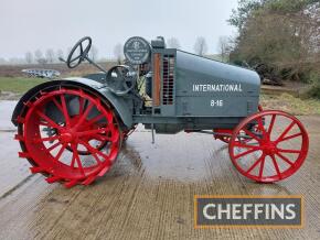 1919 INTERNATIONAL 8-16 Junior 4cylinder petrol/paraffin TRACTOR Serial No. H3407 A well-presented example, that has steel wheels all round with rear strakes, road bands and a side belt pulley. A video of the tractor running can be seen on our online cata