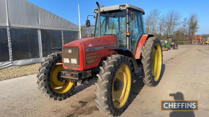 1998 Massey Ferguson 4270 4wd Tractor c/w synchro shuttle, 12.4x52 & 12.4x36 rowcrop wheels Reg. No. R432 RFR