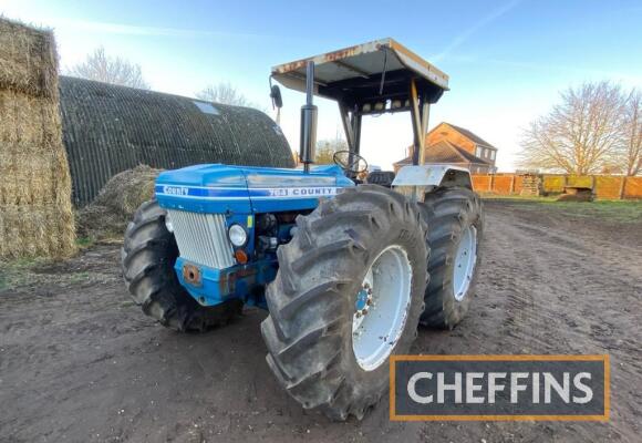 COUNTY 764 4cylinder diesel TRACTOR Serial No. 37308 Imported recently from South Africa, where it was used in construction. The tractor appears to have been subject to an earlier engine rebuild with replacement tinwork also fitted