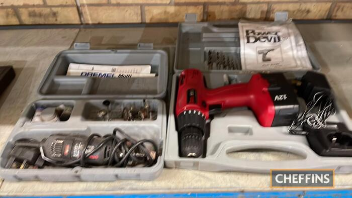 Power Devil 12v Battery Drill t w Dremil multi tool UNRESERVED LOT