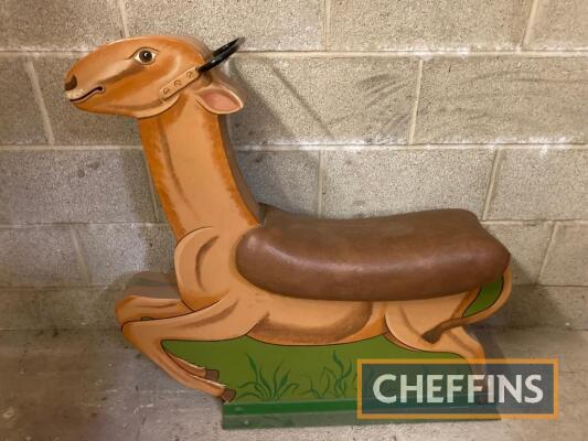 Ark ride wooden animal, newly painted and with vinyl seat