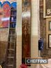 Set of four painted columns ex W Roots Bros 1936 Ben-Hur Ark Ride, each 124ins tall