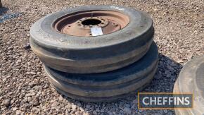 2no. 6.00x16 front tractor wheels and tyres