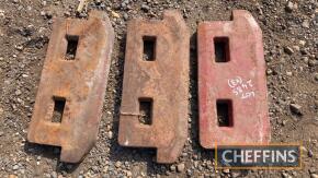 3no. IH slab front end weights suitable for B450, 614 tractors