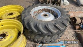 2no. Massey Ferguson 11-28 wheels and tyres