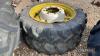 2no. 24ins rowcrop wheels and tyres with Ford centres