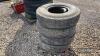 Qty 8.25R25 18-ply low loader tyres, complete with tubes and flaps - 2