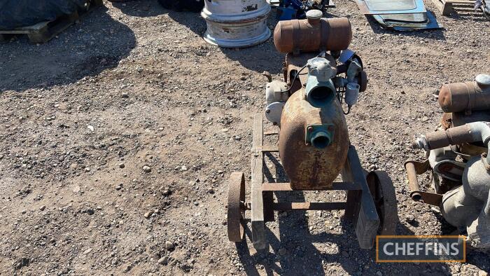 Scammell engine/water pump on trolley