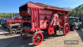 BURRELL threshing drum no.1121, built c.1880-1890, fitted with 4ft 6ins drum and 4no. new oak wheels and turntable, vendor reports that further minor restoration is required