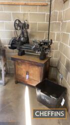 Small metalwork lathe with spare gears and chuck