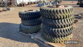 7no. 11.00-20 tyres, complete with rims