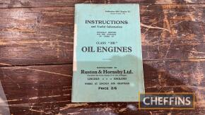 Ruston & Hornsby class `HR` oil engines instruction book, 52-pp