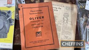 Oliver 70 Standard and orchard tractor operators manual, together with Oliver 70 `Trader` service data sheet no.98 c.1941