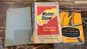 46th International Motor Exhibition at Earl's Court in October 1961 Catalogue, together with Hillman Minx owners' handbook and the Book of the Morris Minor 1000 cars