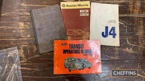 Driver handbook for Austin-Morris J4 pick-up, together with driver handbook for Austin Morris 7cwt-10cwt van and operators' manual for early Ford Transit van