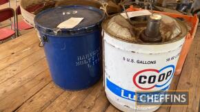 Co-Op Lubricants 5 US gallon can, together with Harvest King Lubricants grease can