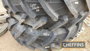 2no. 18.4x34 Ford County 8stud wheels with Continental tyres