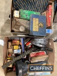 Car garage vintage equipment and spares, 2 boxes