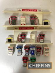 Esso Service Centre, two pump displays, together with loose die cast pumps etc.