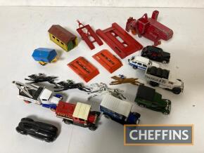 Matchbox, Corgi etc, a group of playworn die cast toys