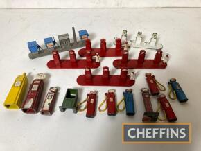 Lesney die cast petrol pump sets, together with loose pumps