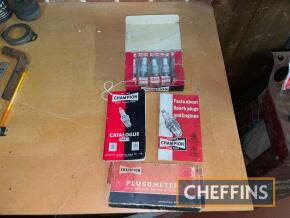 Champion; a selection of NOS spark plugs, rare Plugometer and catalogues