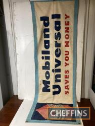 Mobiland Universal, an original cotton forecourt banner, 7ft 6ins x 32ins