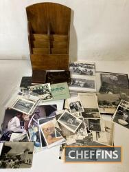 Insurance company leaflet stand, together with period ephemera and related photographs