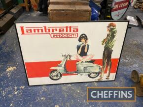 Lambretta Innocenti, a framed reproduction poster, 40 x 28ins