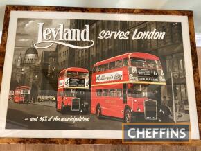 Leyland Serves London, a framed and glazed poster, 34 x 24ins