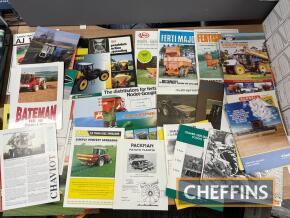 Qty of agricultural implement and mechanic brochures, leaflets and price lists, to include Lite-Trac, Amazone etc.