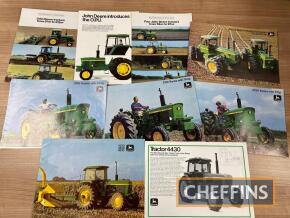 John Deere, qty of agricultural tractor sales leaflets, range brochures, to include 3130 etc. (9)