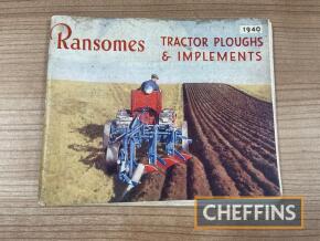 Ransomes tractor, plough and implements brochure, 1940