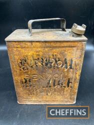 Blaydon Benzol Mixture; a 2gallon fuel can, unrestored