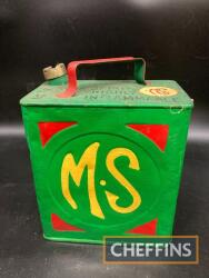 M. S; a 2gallon fuel can, repainted