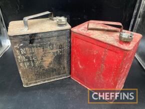 Two plain 2gallon fuel cans; unrestored