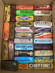 Puncture repair outfits, a fine selection of illustrated tins